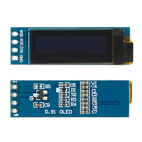 2pcs i2c módulo de tela OLED 0,91 polegada I2C SSD1306 Módulo de tela OLED Branco I2C OLED Driver de tela DC 3.3V ~ 5V para