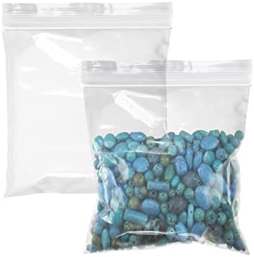 Sacos de zíper transparente APQ 5 x 5 pacote de 100 sacos de zíper de plástico 2 Mil Sacos de amostra de polietileno, pequenos sacos