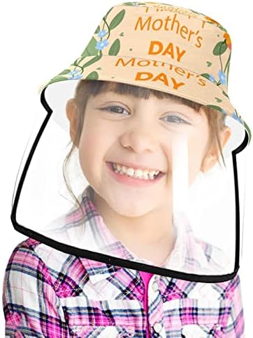 Chapéu de proteção adulto com escudo facial, chapéu de pescador Anti -Sun Cap, Dia das Mães Flor Orange