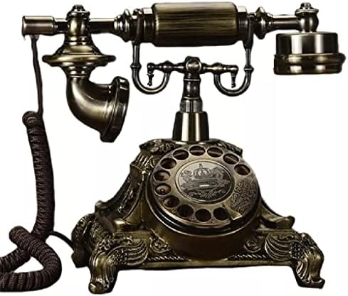 Houkai Europeu Antique Dial rotativo antigo Telefone fixo retro casa antiquada com fio A velha telefone fixo de telefone fixo