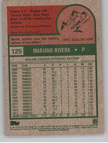 2019 Topps Archives 125 Mariano Rivera NM-MT Yankees