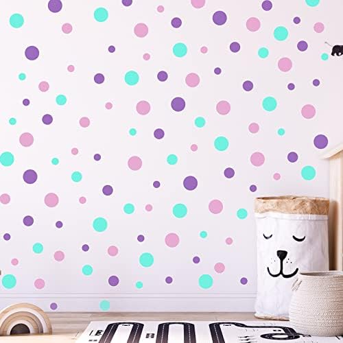 288 peças bolinhas adesivas de parede grandes polka de polka confetes decalques de parede de confetes variados adesivos