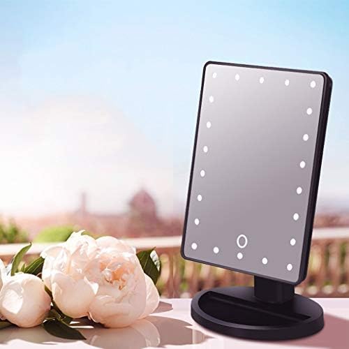 XDSDDS Recarregável LED MAPAGEM Mirror-desktop Espelho quadrado com luz de desktop de tela de toque