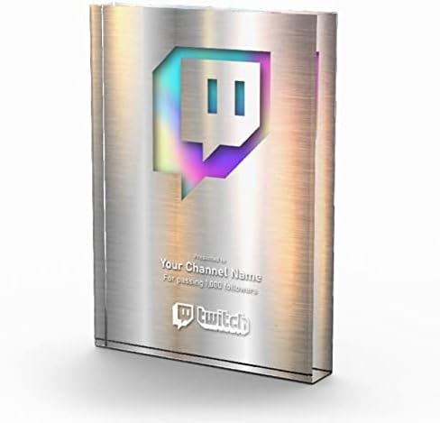 Personalizado e personalizado Twitch Freineer seguidores Milestone Award Placa Nova Prata