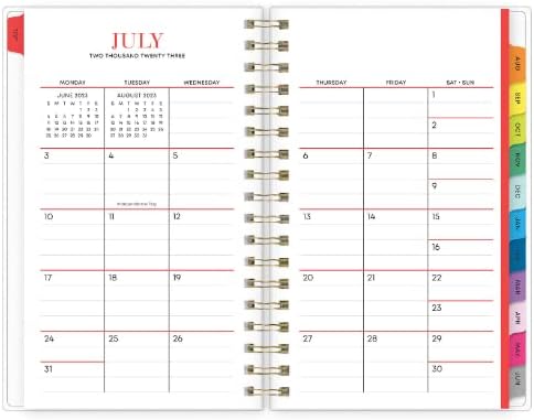 A edição doméstica para o céu azul de julho de 2023 a junho de 2024 Planejador semanal/mensal acadêmico com tampa clara de bolso