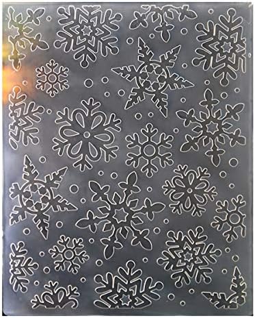 Kwan Crafs Christmas Snowflake Plástico Pastas de gravação para fazer cartões de recortes e outros artesanato em papel, 12,1x15.2cm