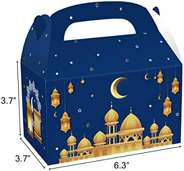 Cieovo 24 pacote Eid Mubarak Supplies Favory Caixas de tratamento Goodie Candy Treat Caixas Presentes Caixas de Favor de