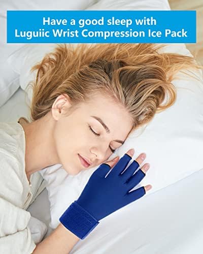 Luguiic Artrite compressão Luva de gelo para mulheres e homens, alívio da dor de gelo de pulso de pulso de pulso
