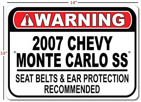 2007 07 Chevy Monte Carlo SS Celro de segurança Recomendado Sinal rápido do carro, sinal de garagem de metal, decoração de parede,