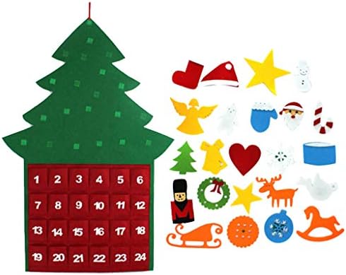 Calendário com decoração de Natal Bolsos Felts Avento de Natal Cadeia de decoração de casa grande para vitrais