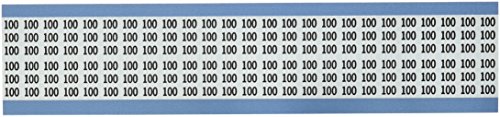 Brady Twm-100-PK de baixo perfil de poliéster com revestimento de vinil brilhante, preto em números sólidos, cartão de fio