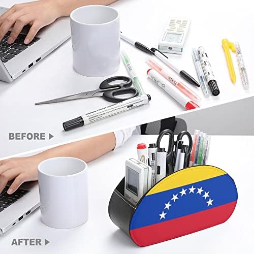 Organizador de desktop multifuncional de controle remoto da bandeira da Venezuela com 5 compartimentos