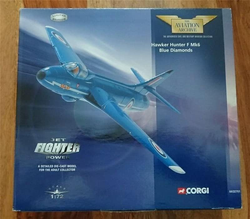 Corgi Hawker Hunter F Mk.6 Blue Diamonds Limited Edition 1/72 Aeronave Diecast Modelo pré-construído