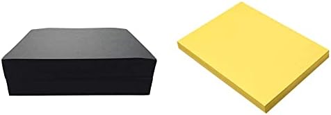 Papel de construção infantil, 9 x 12 polegadas, preto, 500 folhas - 1465883 e papel de construção de prang, amarelo, 9