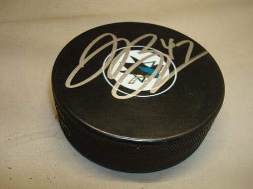 Joakim Ryan assinou o San Jose Sharks Hockey Puck autografado 1b - Pucks autografados da NHL