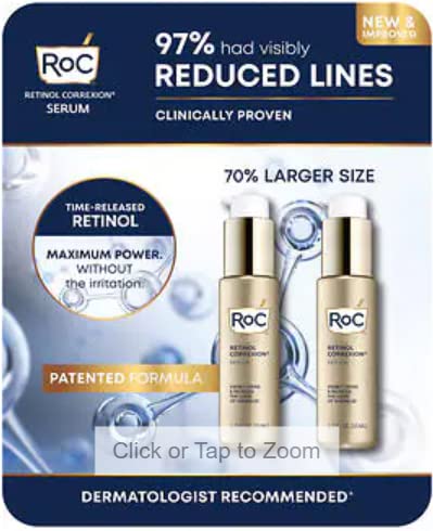 Roc Retinol Correxion Serum - empresas e reduções de rugas 1,7 fl oz, 2 pacote