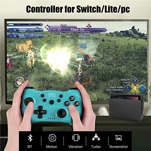 Controlador Diswoe Switch, Controlador de comutador Bluetooth para Switch/Switch Lite, controlador sem fio com turbo,