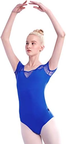 Daydance Girls Women Ballet Roupfits Lace Caplea Sleeve Dance Leotards para ginástica, ioga aérea, natação