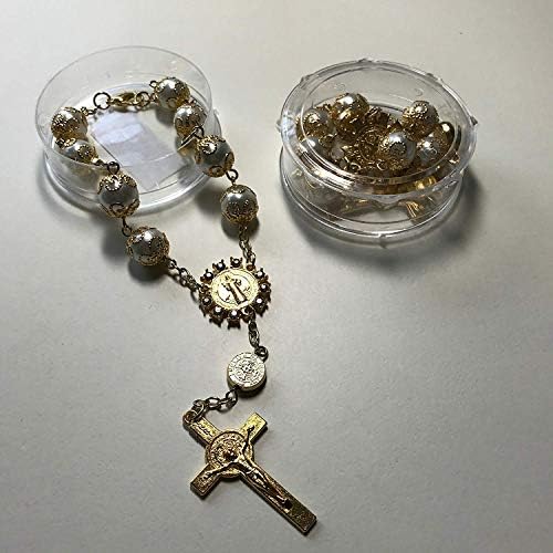 Gretos do YRP Gold/Silver Boy/Girl Hand Bracelet, Mini Rosário Retor Memórias Presente para Batismo/Primeira Comunhão