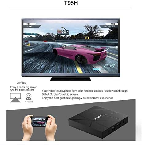 Caixa de TV Android 10.0, caixa de TV inteligente T95H H616 Quad-core 1 GB RAM 8GB ROM Suporte 2.4g WiFi HDMI 3D H.265 6K HD