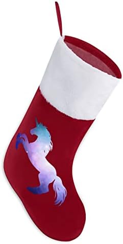 Galaxy Unicorn Christmas Holding Meking Meias para a Decoração da casa de Holida de Holida da Árvore da Árvore de Natal