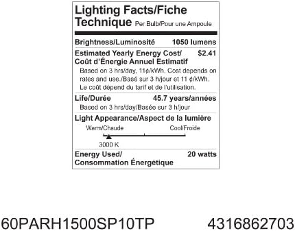 Iluminação GE 61931 Energy Smart LED de 17 watts de 820 lúmen lâmpada de enchente par38 com base média, 1 pacote