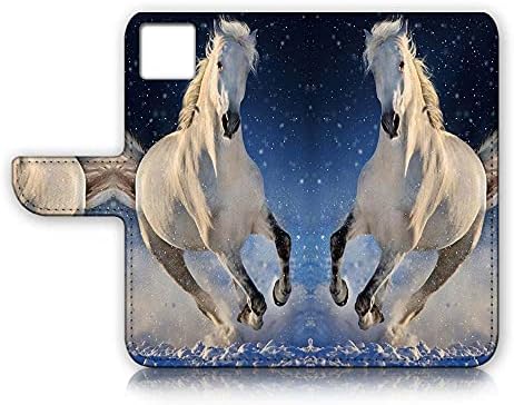 Para iPhone 14, capa de capa de carteira de flip -flip, A24454 White Horse