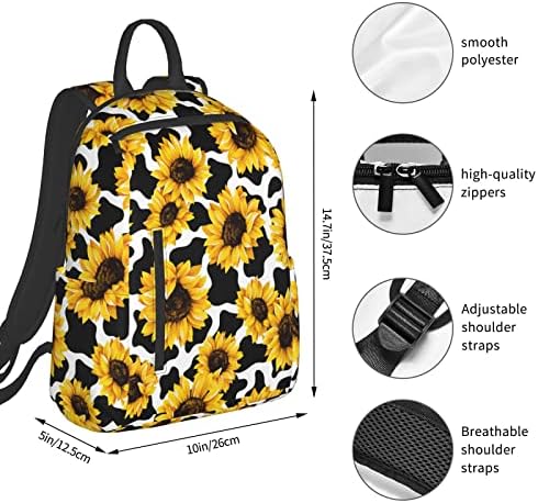Backpack de girassol bookbag Strapa de ombro ajustável Daypack Viagem Caminhada de camping mochilas para mulheres