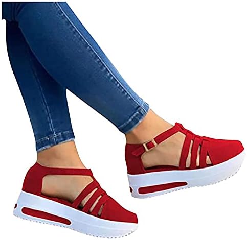 Sandálias Zhishiliuman para mulheres Vestido de verão 2023 Sandálias de plataforma moda moda casual tornozelo de fivela de