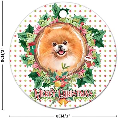 3 polegadas de natal pet holly grinald citação ornamentos felizes cão de Natal Husky redonda enfeites de natal para crianças