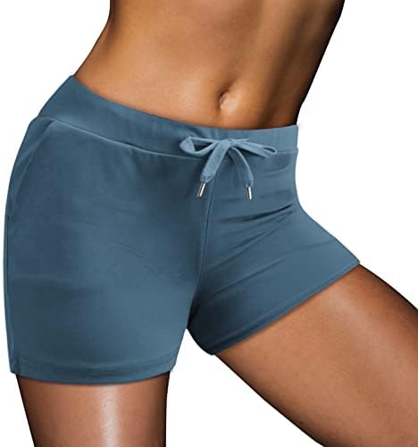Breta de treino de beuu shorts femininos que executam shorts de treino atlético atlético com bolso de pocket summer casual yoga