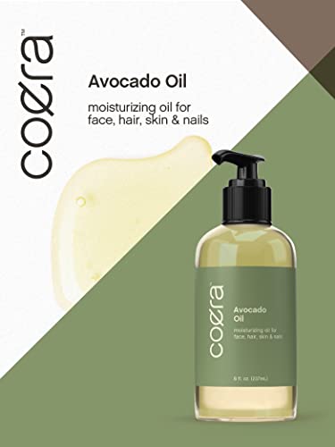 Óleo de abacate | 8 fl oz | Óleo hidratante para rosto, cabelo e pele | Livre de parabenos, sls e fragrâncias
