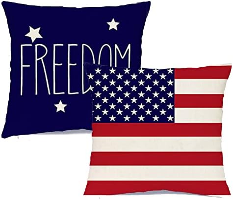 4 de julho Decorações travesseiros decorativos de arremesso de arremesso 18x18, almofadas do Dia da Independência, quatro