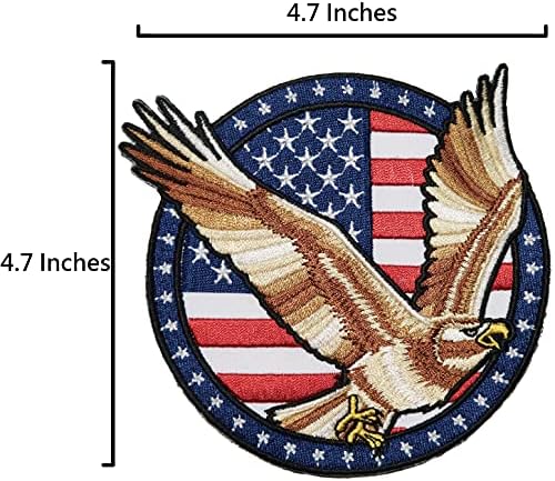 A -One -American Liberdade patriótica Bald águia Bordado Patch+Finia dos EUA Ferro Militar de Ferro em Sew On