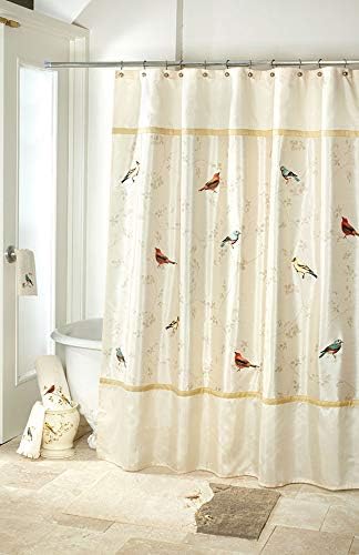 Avanti Linens Birds Gilded 72 x 72 Curtaingold e marfim