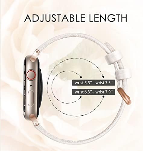Banda de couro Swees Compatível para Apple Watch 38mm 40mm 41mm, fino e elegante e elegante cinta de couro genuíno compatível com a