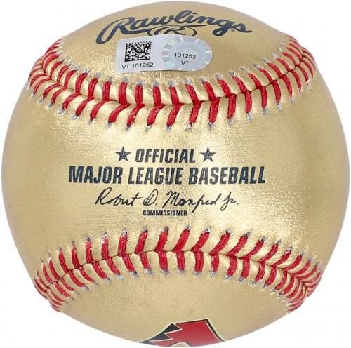 Jordan Lawlar Arizona Diamondbacks Autografou Gold Leatherball - Baseball autografado