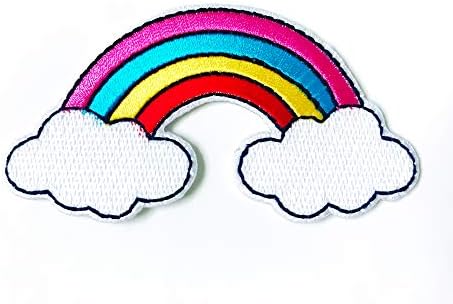 Rainbow Cloud fofo de desenho animado patch de casaco de logotipo Camiseta costurar ferro em apliques de apliques bordados roupas