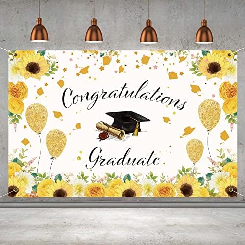 P.G Parabéns Parabéns Pós -Graduação Graduação Bancário de Banner de Girassagem, Decorações de Festa de Graduação de