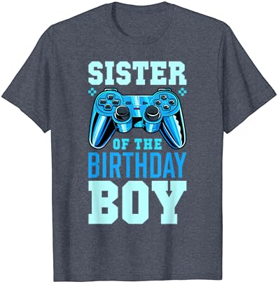 Irmã do aniversariante Camiseta de aniversário de videogame que corresponde ao garoto
