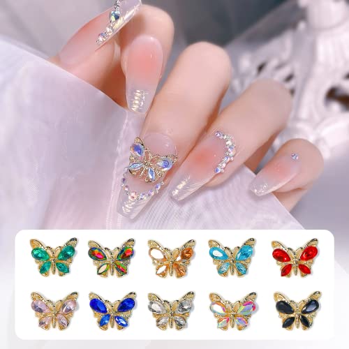30 PCs 3d Butterfly Nail Rhinestones para acrílico unhas jóias de borboleta, harmos de unhas de borboleta hoinco 3d para meninas