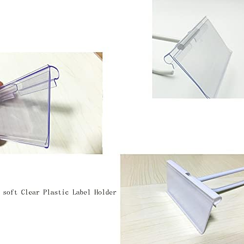 50 PCS Clear Plastic Rótulo Titulares para prateleira de arame Pró de varejo Rótulo de preço de varejo, Basket Bin Retingels Clip