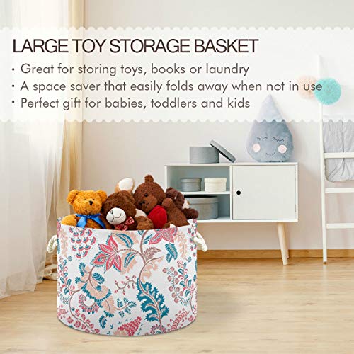 Boho Pattern Toy Toy Horting Round Canvas Organizador Bin Storage Bin impermeabilizada para crianças Roupa de lavar casa de banheiro