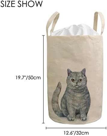 Lavanderia cesto cesto colapsível britânica gato canteiro cesto de roupas sujas de saco de linho à prova d'água Organizador
