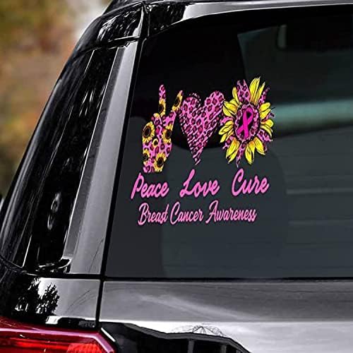 Consciência do câncer de mama Halloween girassol leopardo paz amor cura adesivo de câncer de mama decalque decalque/adesivo