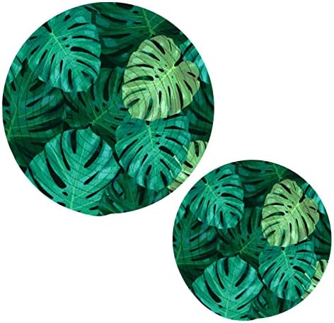 Alaza folhas tropicais dos suportes de maconha de palmeira Trivets Defina 2 PCs, Potholders para cozinhas, montanhas -russas de