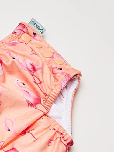 Eu jogo garotas reutilizáveis ​​absorventes fraldas de natação de bebê flamingos de coral 6 meses