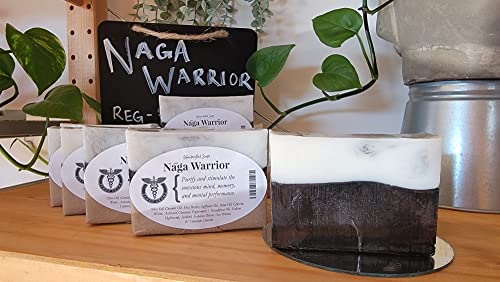 Zambo Aroma Natural Peppermint Eucalyptus Óleo Essential Acitvated Barcoal Bar Soap - Naga Warrior, 5,4 oz