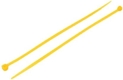 X-Dree 3mm x 150mm de bastão de nylon de travamento automático amarra o fio industrial pesado zíper amarelo 100pcs (3mm x 150mm