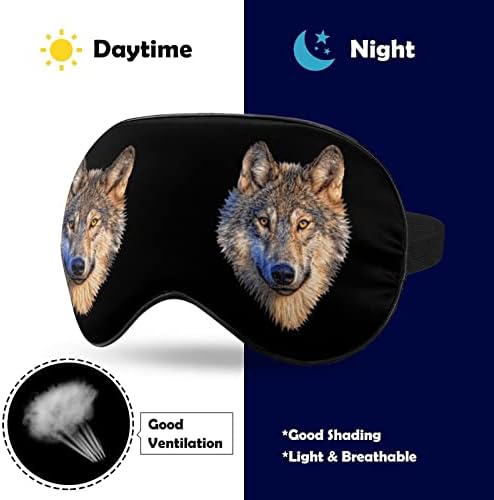 Big Wolf Head Funny Sleep Eye Mask Tampa de olhos macios com a sonda ajustável Eyeshade para homens Mulheres